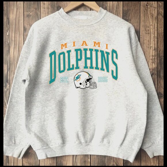 Miami Dolphins Sweatshirt Miami Dolphins football retro style shirt Tee - Picture 1 of 1